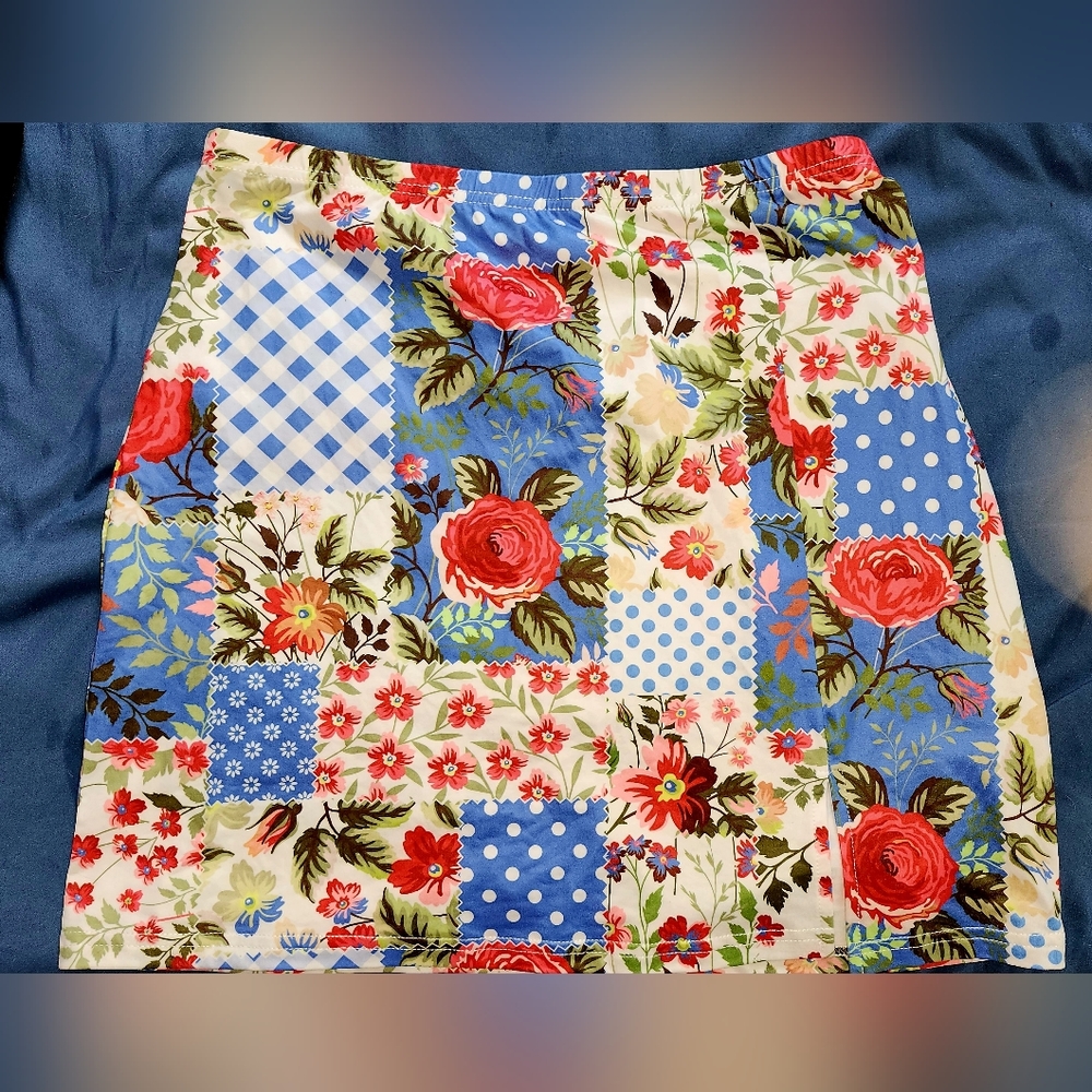 Patchwork Short Skirt